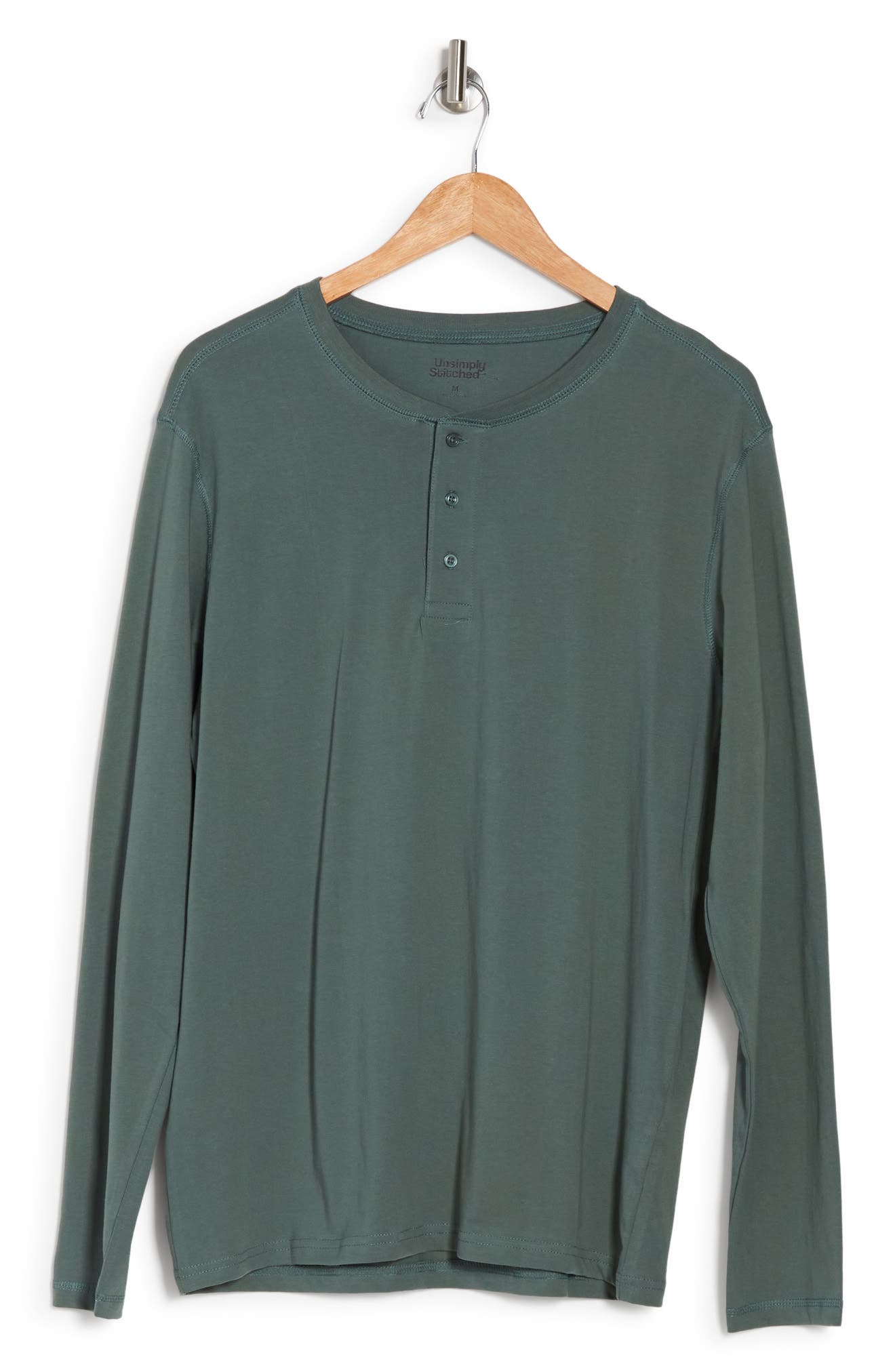 UNSIMPLY STITCHED SOFT KNIT LONG SLEEVE HENLEY