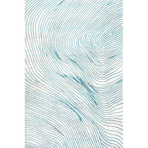 Jonathan Y Arlo Woodgrain Geometric Area Rug In Ivory/blue