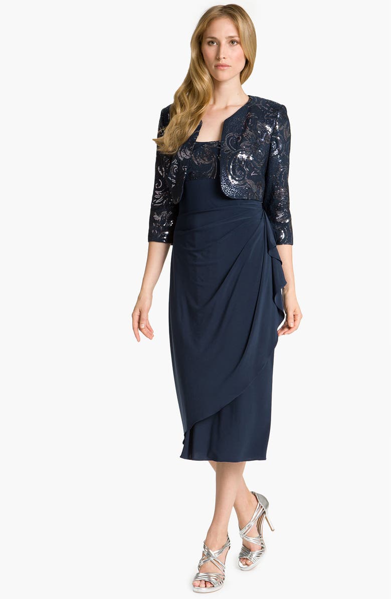 Alex Evenings Sequin Drape Dress & Bolero | Nordstrom