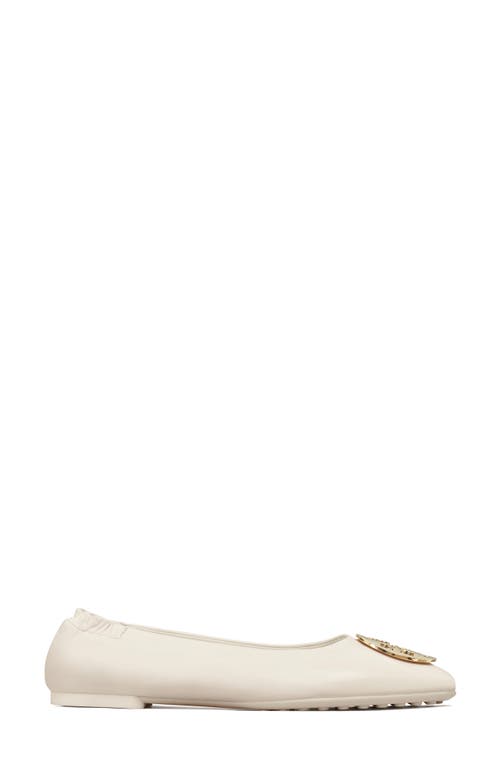 Shop Tory Burch Claire Ballet Flat In New Ivory/silver/gold