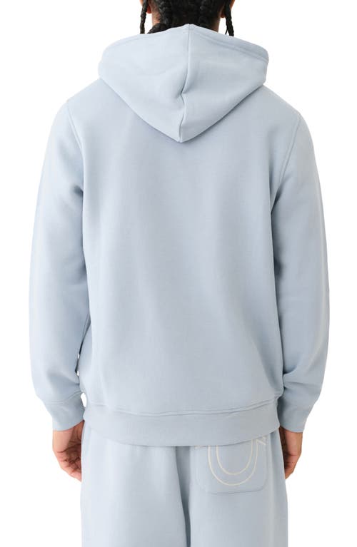 Shop True Religion Brand Jeans Ladder Stitch Appliqué Hoodie In Sky Blue