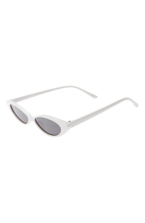 Rad + Refined Mini Oval Cat Eye Sunglasses in White/Black