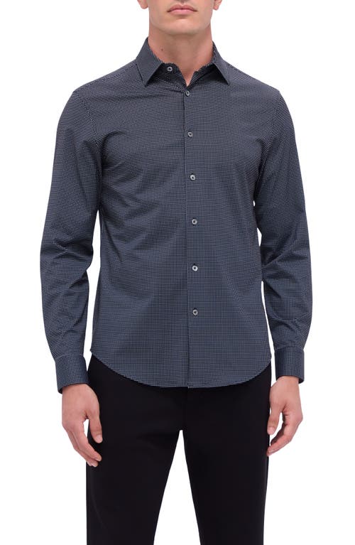 Shop Bugatchi James Ooohcotton® Geometric Print Button-up Shirt In Black