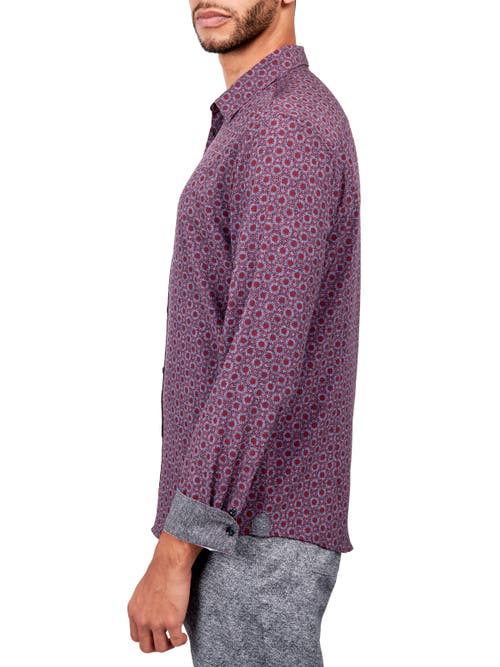 Brooklyn Brigade Medallion 4-way Stretch Performance Long Sleeve Shirt In Plum