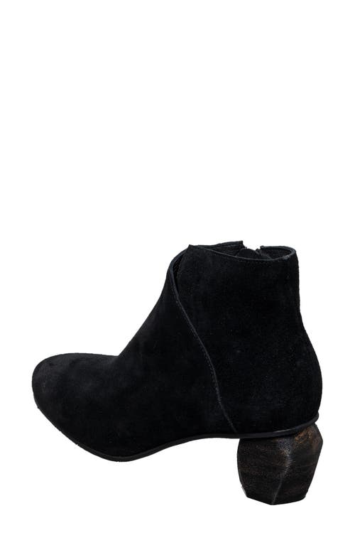 Antelope Perrin Sculptural Heel Bootie In Black Suede
