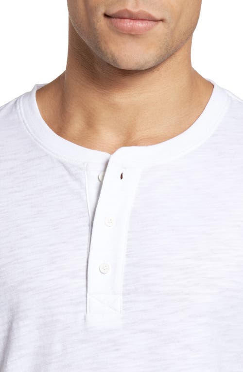 Vince Garment Dyed Short Sleeve Henley In White