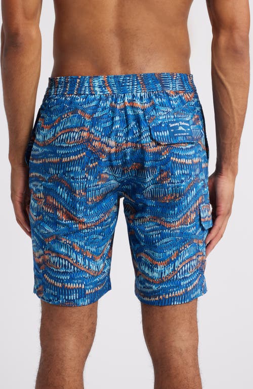 Shop Tommy Bahama Baja Monte Rio Abstract Print Board Shorts In Kingdom Blue