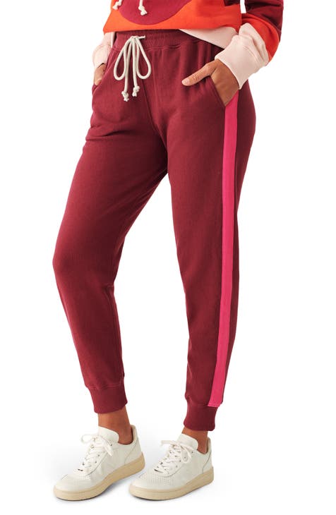 NWOT women's small petite 40+ Agogie resistance pants ruched joggers  burgundy