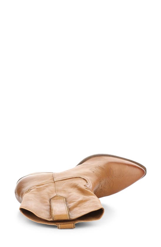 Shop Fly London Wofy Pointed Toe Western Boot In Camel Velvet