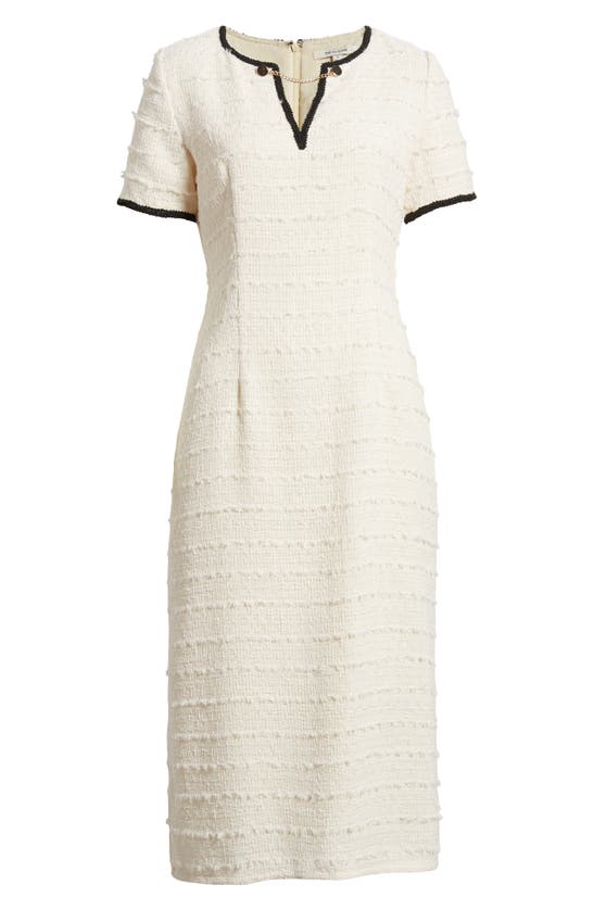 Shop Zoe And Claire Tweed Midi Dress In Ivory