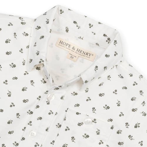 Shop Hope & Henry Baby Boys' Organic Jersey Button Down Shirt, Infant In Provence Ditsy Floral