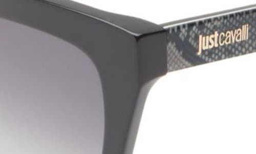 Just Cavalli 52mm Cat Eye Sunglasses In Black/black Smoke