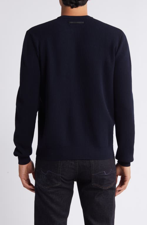 7 For All Mankind Luxe Performance Plus Crewneck Sweater In Navy