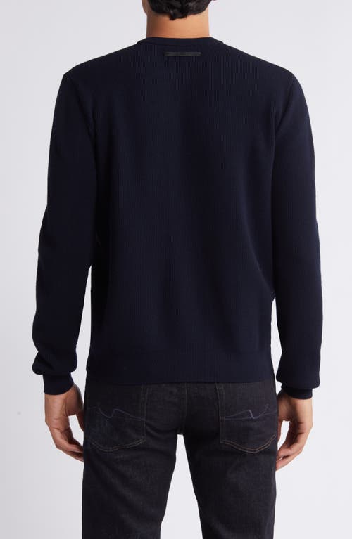 Shop 7 For All Mankind Luxe Performance Plus Crewneck Sweater In Navy