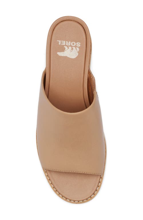 Sorel Joanie Iv Platform Wedge Slide Sandal In Honest Beige/gum