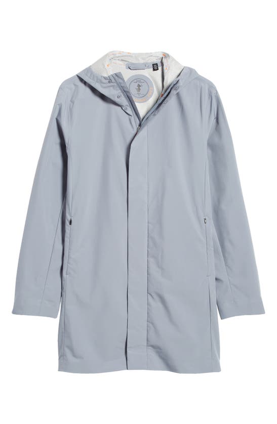 Shop Save The Duck Dacey Hooded Waterproof Raincoat In Rain Grey
