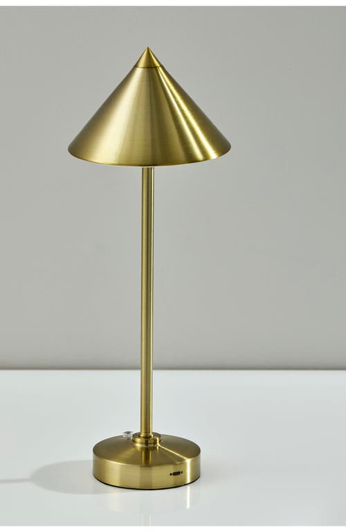 Shop Adesso Lighting Ritchie Led Cordless Lamp In Antique Brass