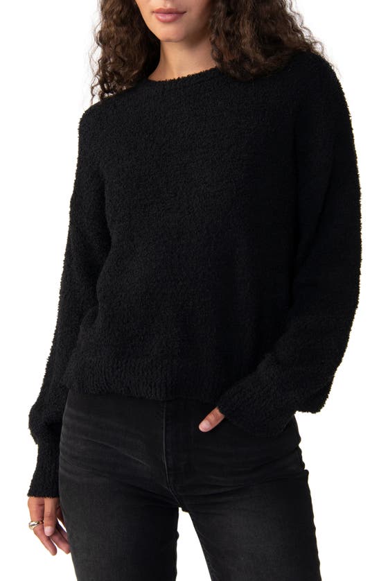 Sanctuary Plush Crewneck Sweater In Black
