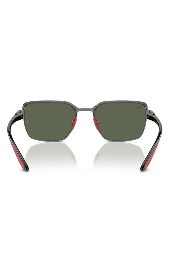 Ray Ban X Ferrari Scuderia 58mm Square Sunglasses In Dark Green