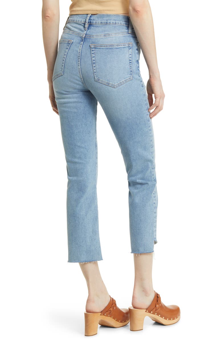 FRAME Le High Waist Cascade Hem Ankle Straight Leg Jeans | Nordstrom