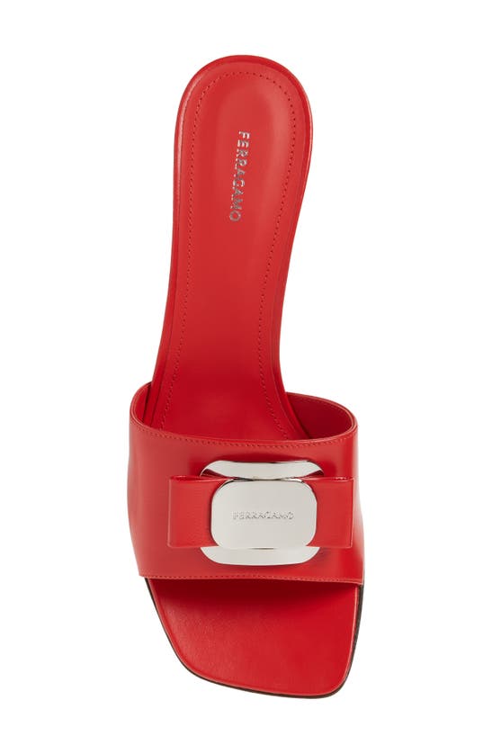 Shop Ferragamo Zelie Slide Sandal In Flame Red