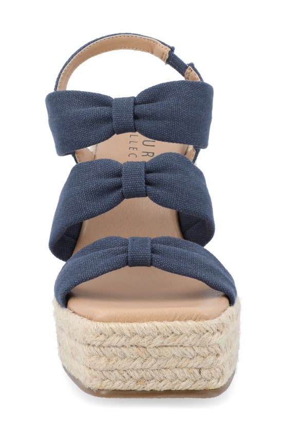 Journee Collection Tru Comfort Santorynn Platform Wedge Espadrille Sandal In Navy