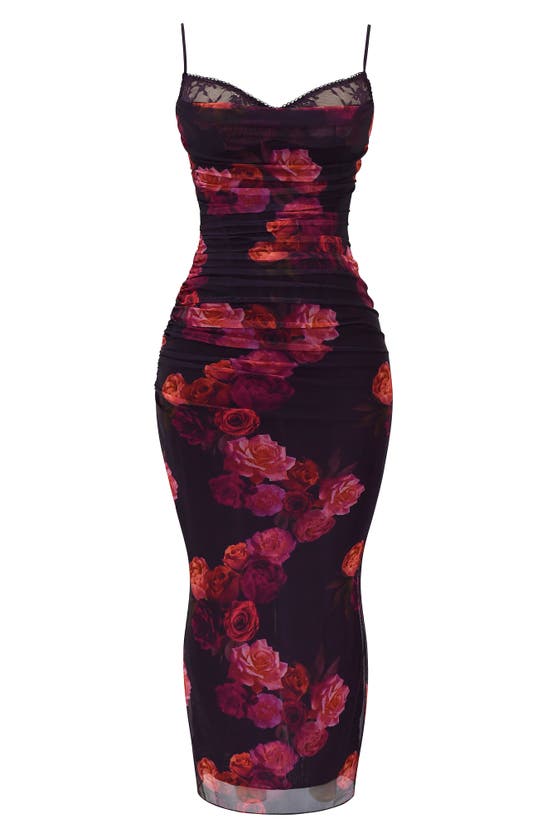 Shop House Of Cb Nalini Mesh Corset Cocktail Dress In Flower Print