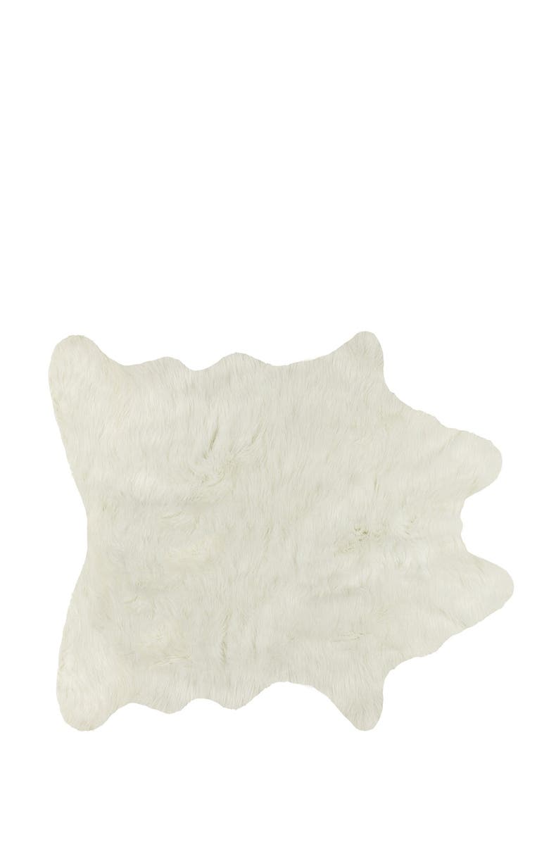 Luxe Off White Faux Cowhide Rug 4 25, Faux Cow Rug