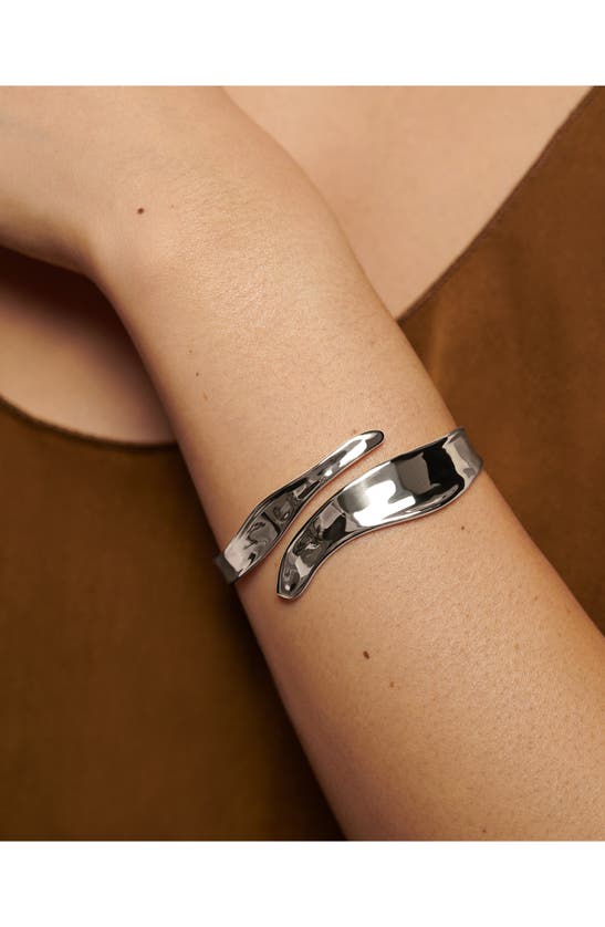 Shop Monica Vinader The Wave Cuff Bracelet In Sterling Silver