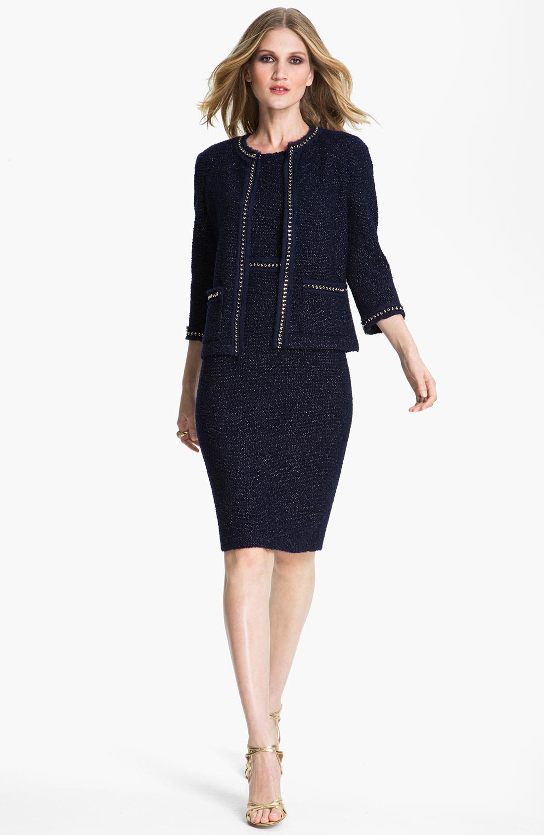 St. John Collection Shimmer Bouclé Jacket & Dress Nordstrom