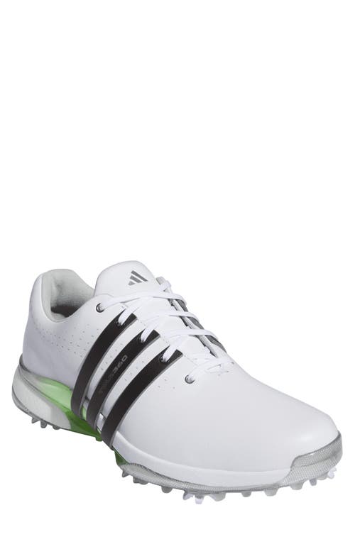 Adidas Golf Tour360 24 Boost™ Golf Shoe In White/black/green Spark