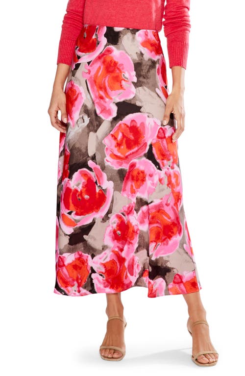 NIC+ZOE Rosy Outlook Floral Maxi Skirt in Pink Multi