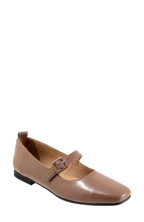 Bueno Eliana Mary Jane Flat In Taupe Patent