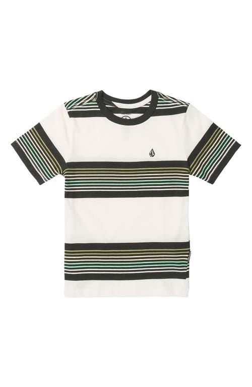 Volcom Kids' Knowstone Stripe T-shirt In Off White