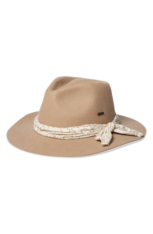 Brixton Madison Wool Felt Convertible Brim Rancher Hat In Sand/beige