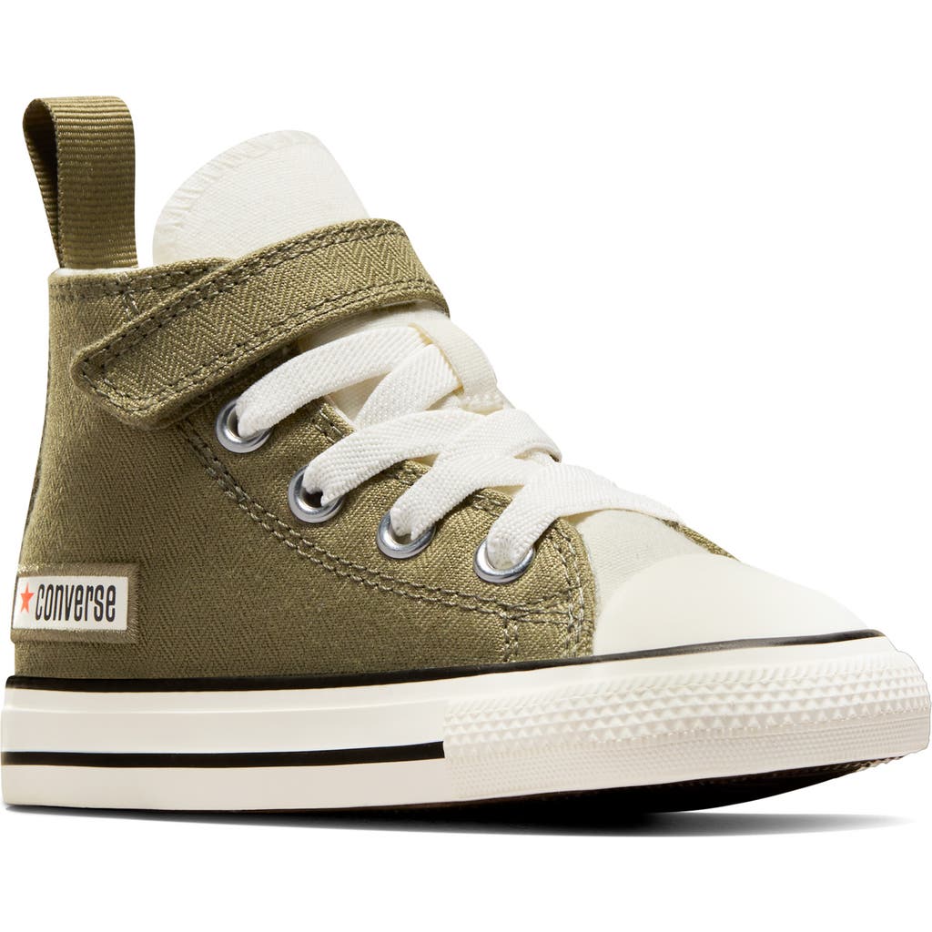 Converse Kids' Chuck Taylor® All Star® 1v High Top Sneaker In Mossy Sloth/egret/orange