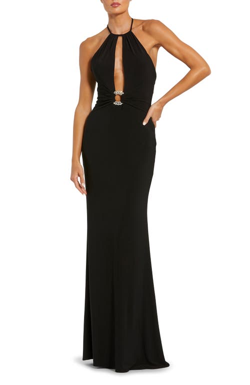 Mac Duggal Open Back Evening Gown Black at Nordstrom,