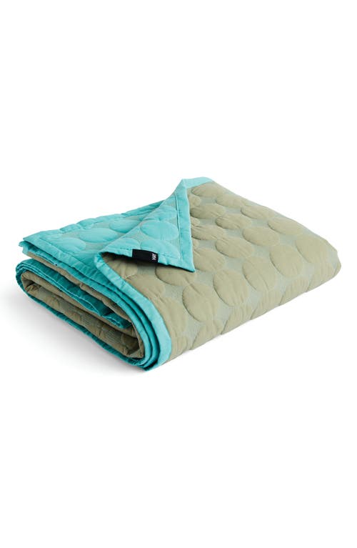 HAY Mega Dot Reversible Cotton Blanket in Olive Green at Nordstrom, Size Queen