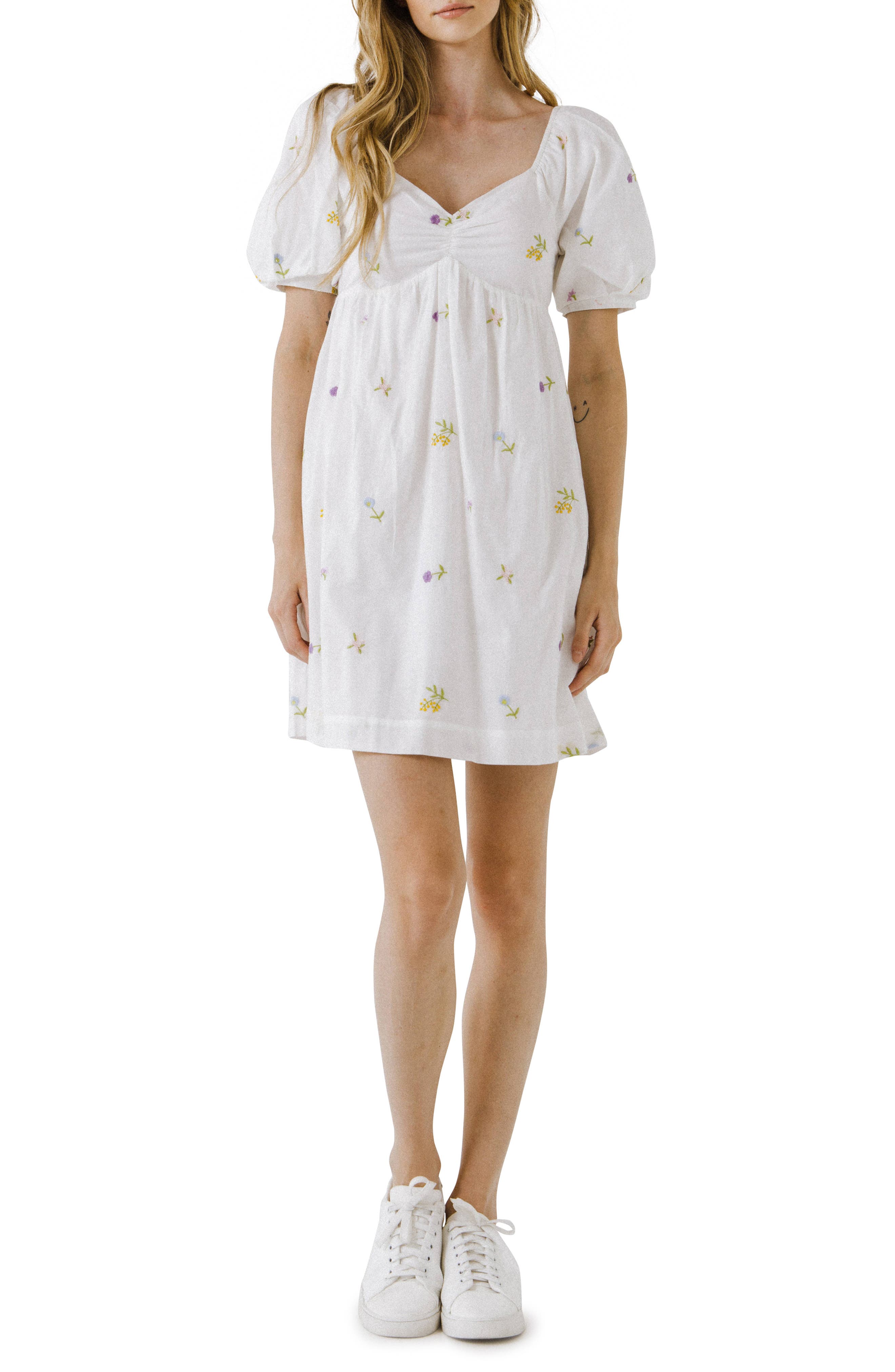 embroidered white dress