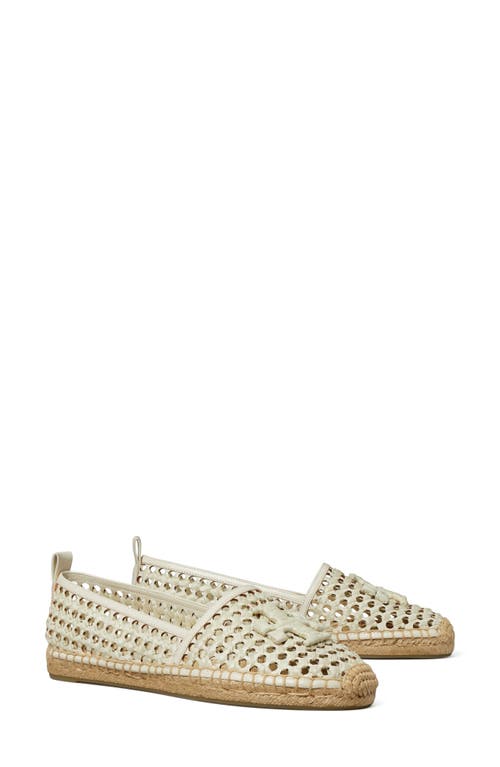 Shop Tory Burch Double T Espadrille Flat In Pale Oatmeal