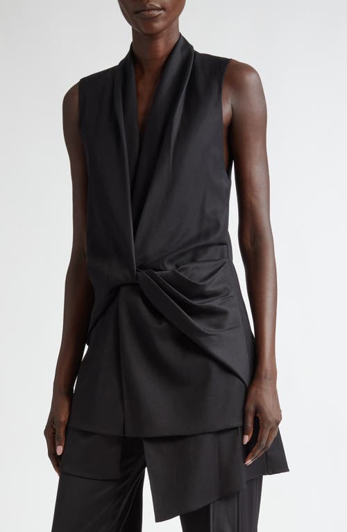 Shop Brandon Maxwell The Savie Twist Detail Layered Top In Black