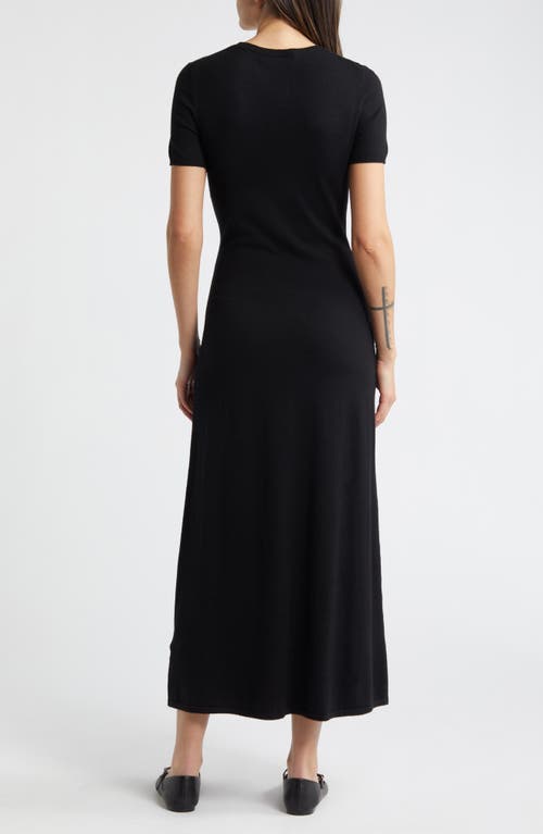 Shop Steve Madden Francis Short Sleeve Maxi Sweater Dress In Black