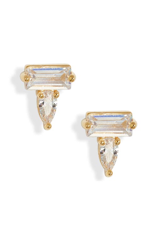 Nordstrom Mixed Cubic Zirconia Stud Earrings in Clear- Gold at Nordstrom