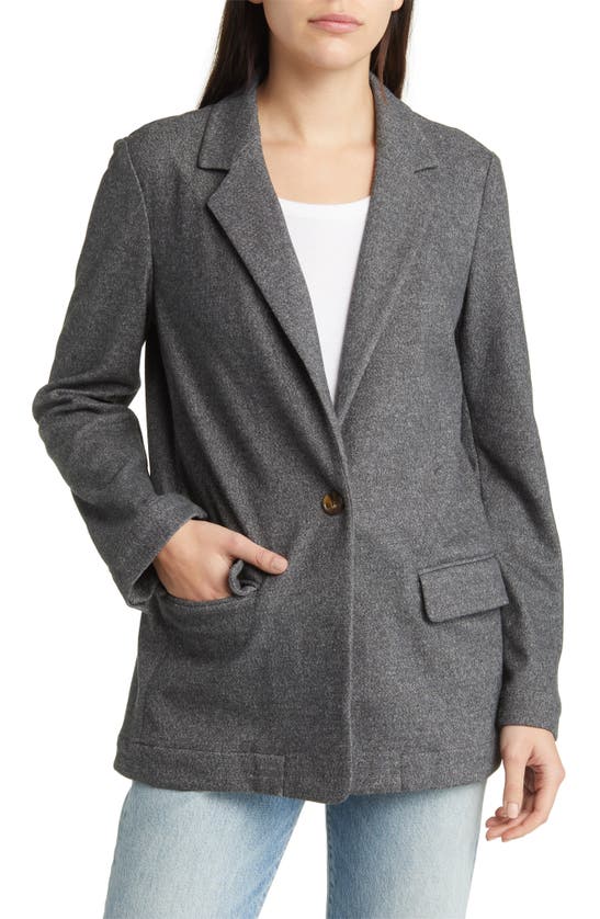 Faherty Dream Flannel Double Knit Blazer In Mountain Charcoal