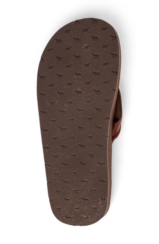 Shop Rodd & Gunn Piha Flip Flop In Cognac Pull Up