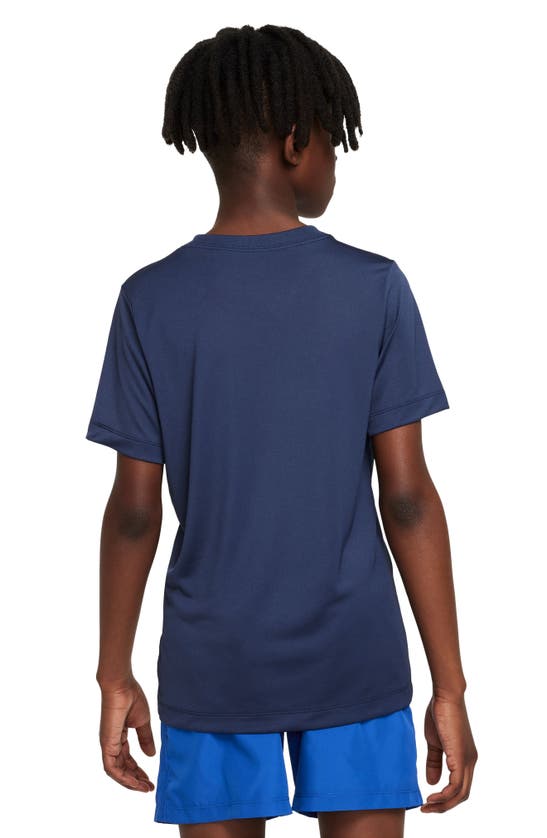 Shop Nike Kids' Dri-fit Legend T-shirt In Midnight Navy
