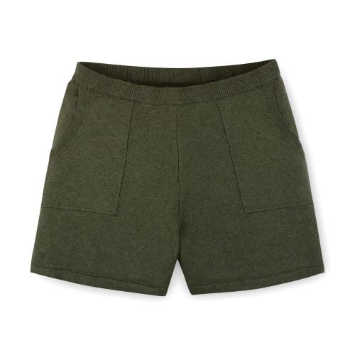 Hope & Henry Womens' Sweater Short In Olive Heather