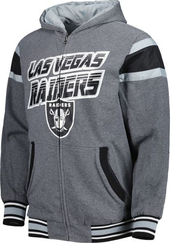 Las Vegas Raiders G-III Sports by Carl Banks Extreme Full Back Reversible  Hoodie Full-Zip Jacket - Black/Gray