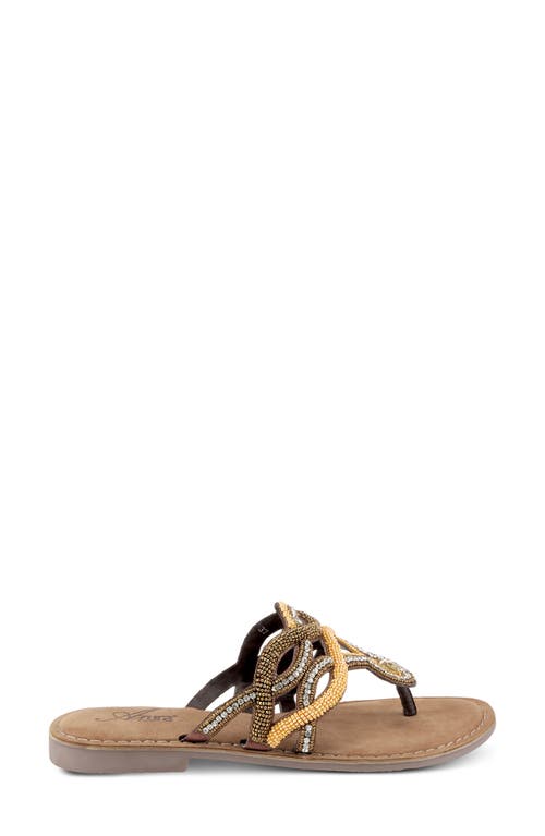 Azura By Spring Step Kaa Flip Flop In Bronze Multi