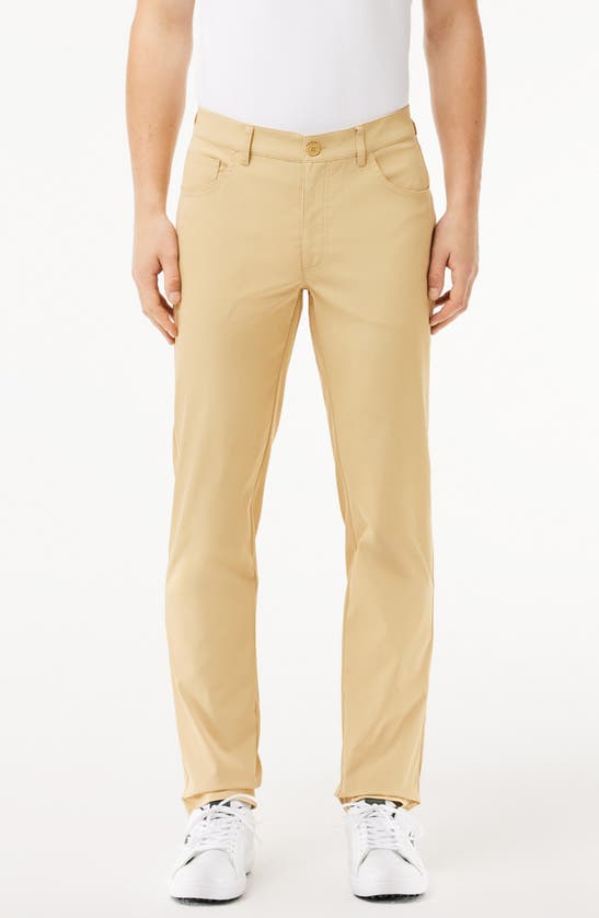 Shop Lacoste Slim Fit Performance Golf Pants In Croissant